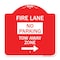 Signmission Fire Lane Tow-Away Zone W/ Right Arrow, Red & White Aluminum Sign, 18" x 18", RW-1818-23977 A-DES-RW-1818-23977 - alternate 1